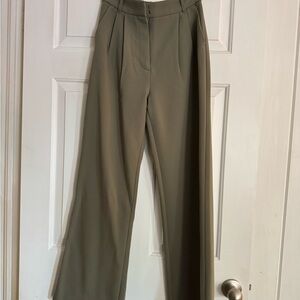 Abercrombie & Fitch SLOANE Olive Wide Leg Trousers
